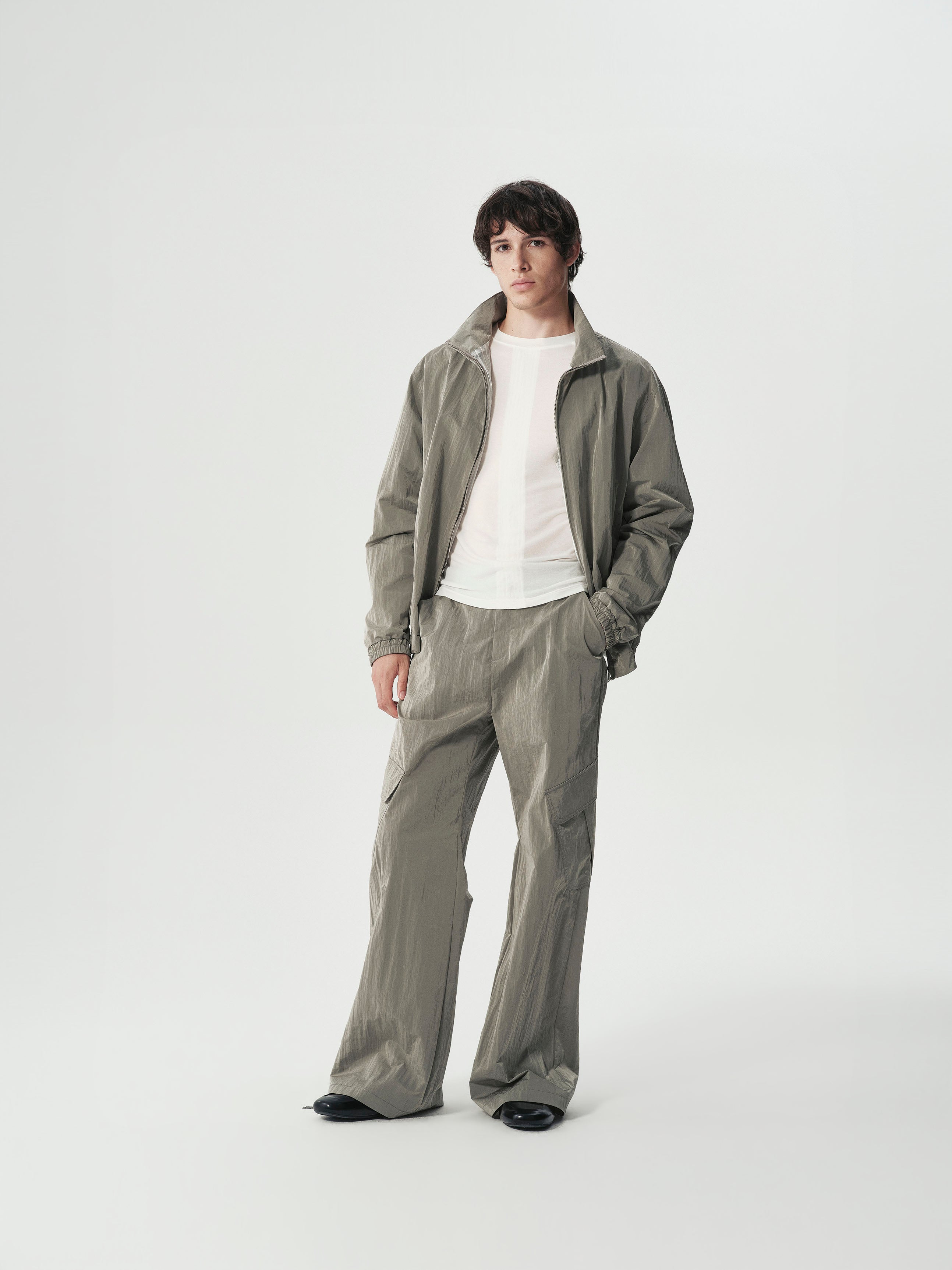 Crinkle Nylon Track Jacket