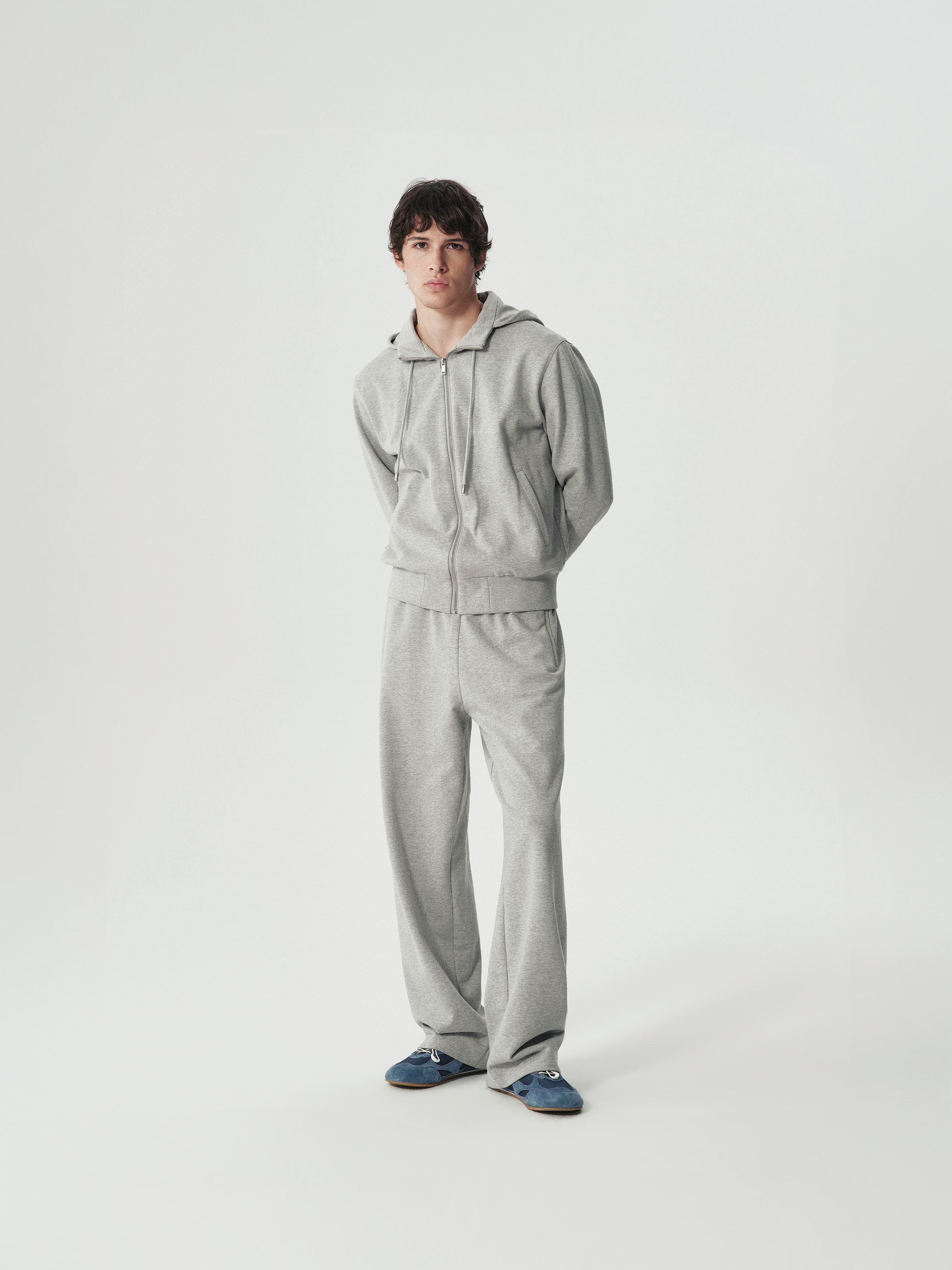 Funnel Zip Sweat Jacket in Gray