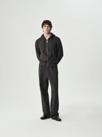 Funnel Zip Sweat Jacket in Charcoal Gray, main view