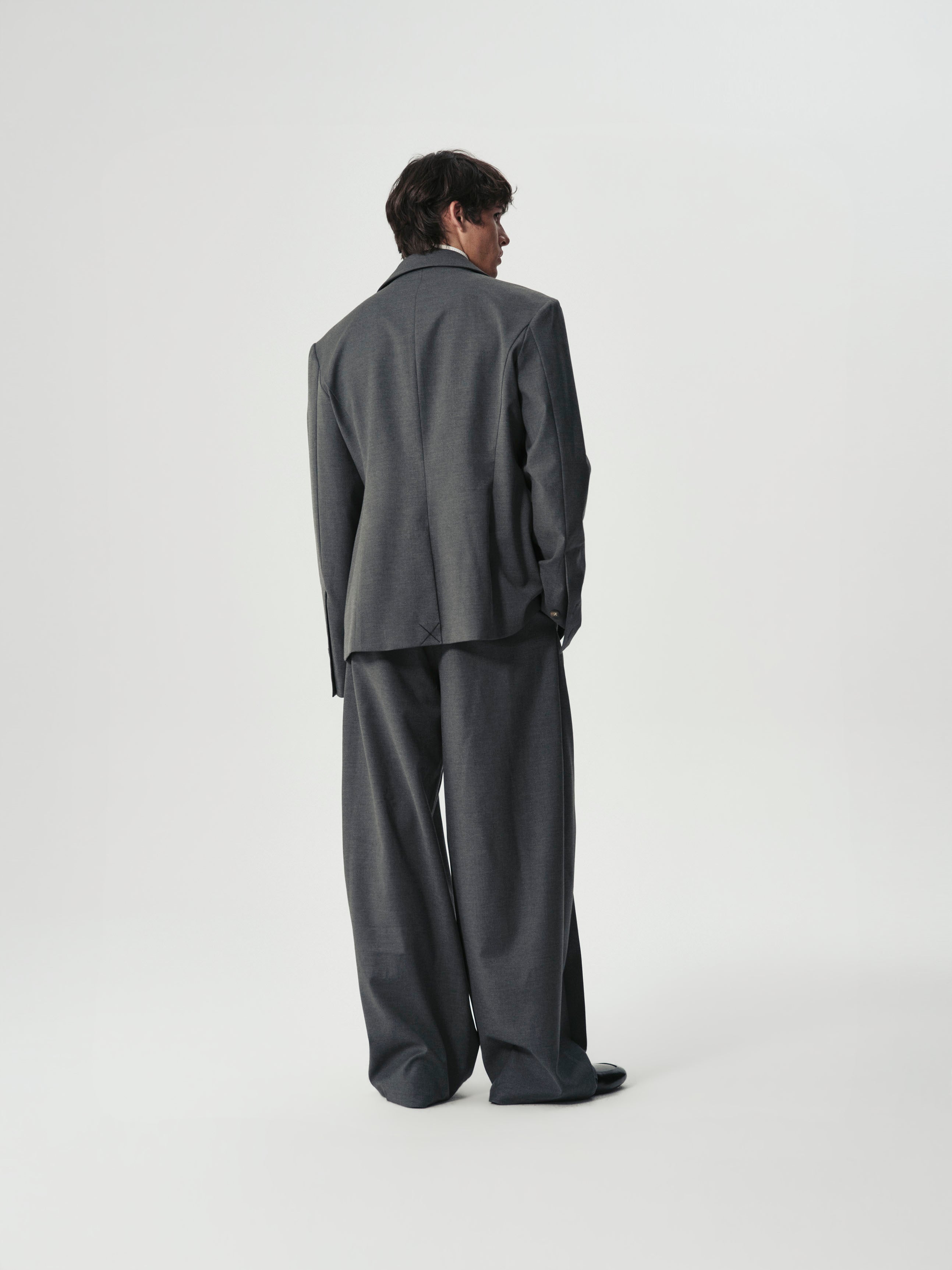 Two-Button Blazer in Dark Gray