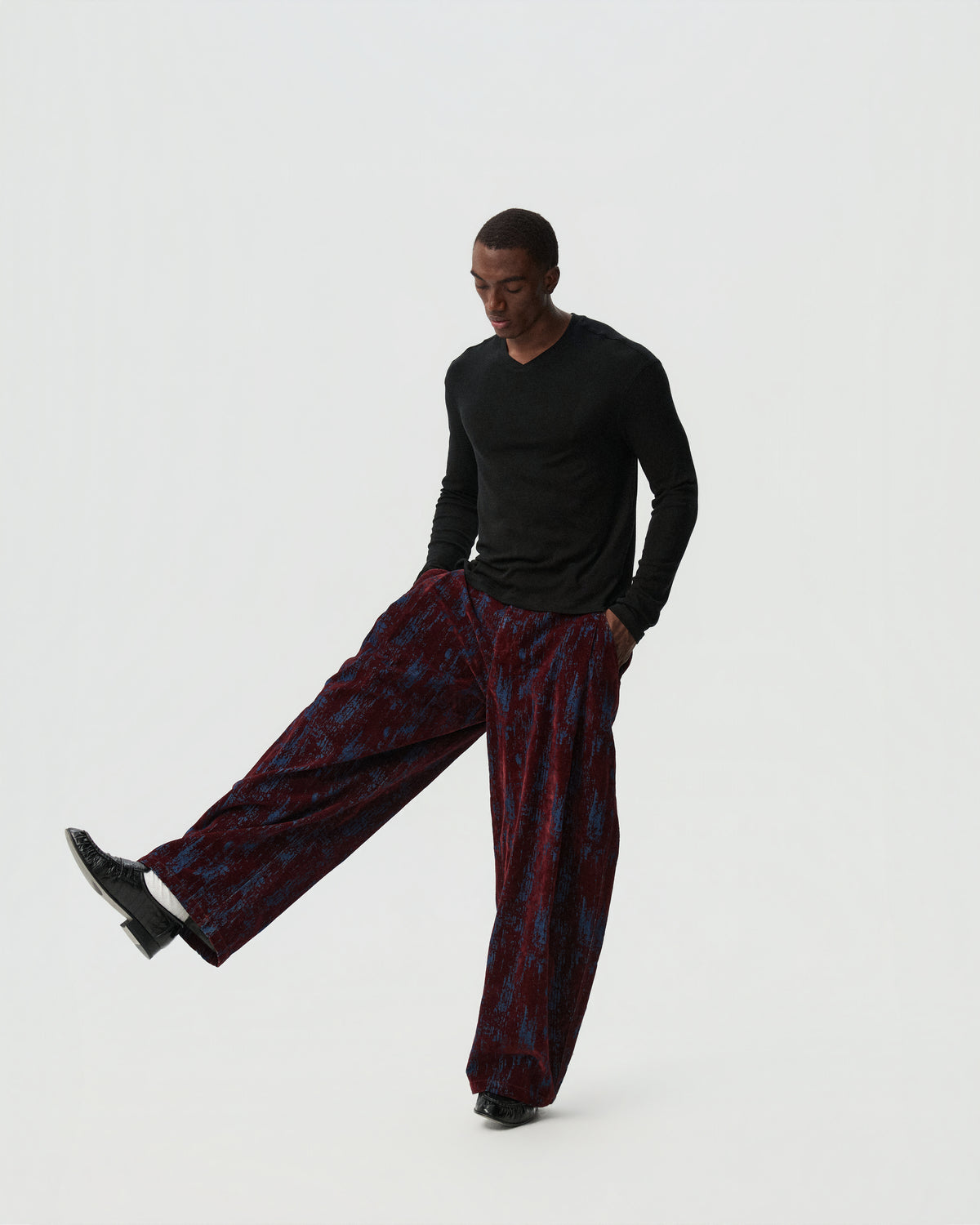 Overlap V-Neck Long-Sleeve — styling view