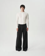 Triple-Pleat Wide Trousers