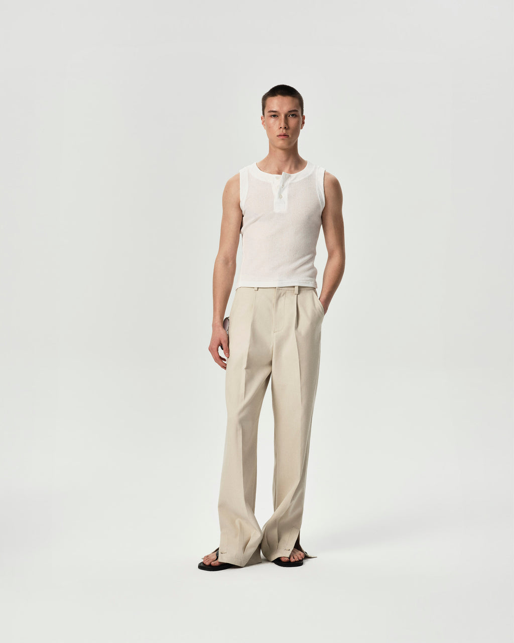 Henley Tank in White