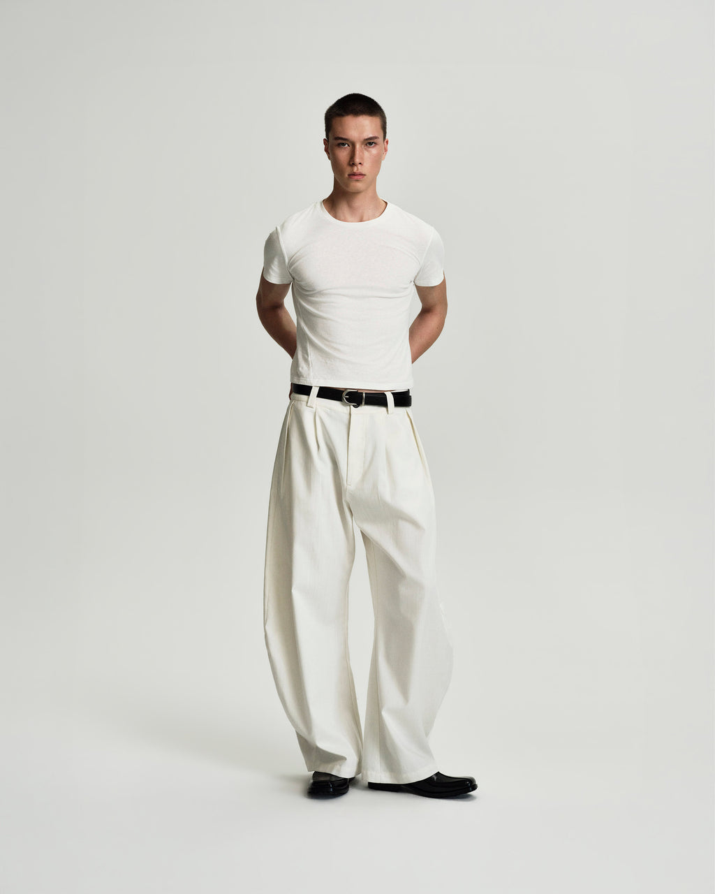 YHONE Bold Pants – Slub in White