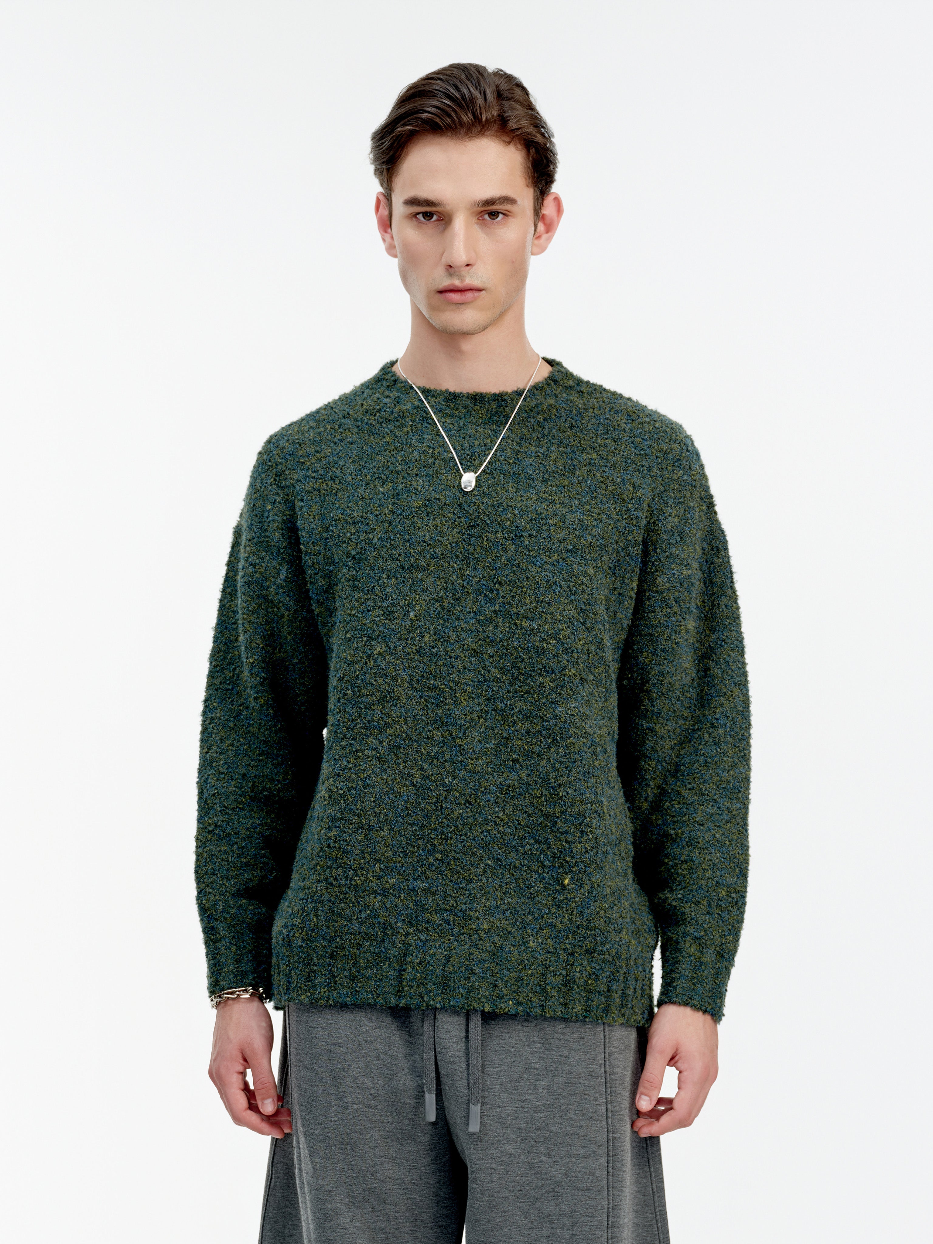 【IONSEOUL】Thick Angora Semi Over Cardigan 4FM176 Knitwear