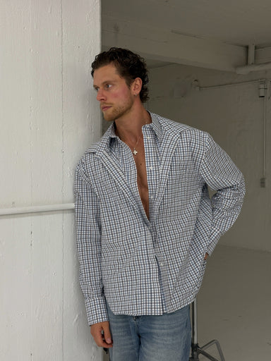 Layered Check Shirt worn by @luca.vss