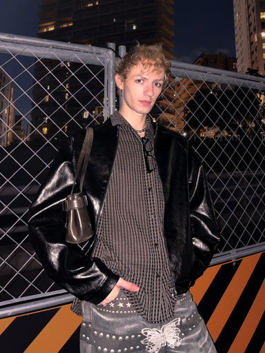 Vegan Leather Blouson worn by @yannrosandre